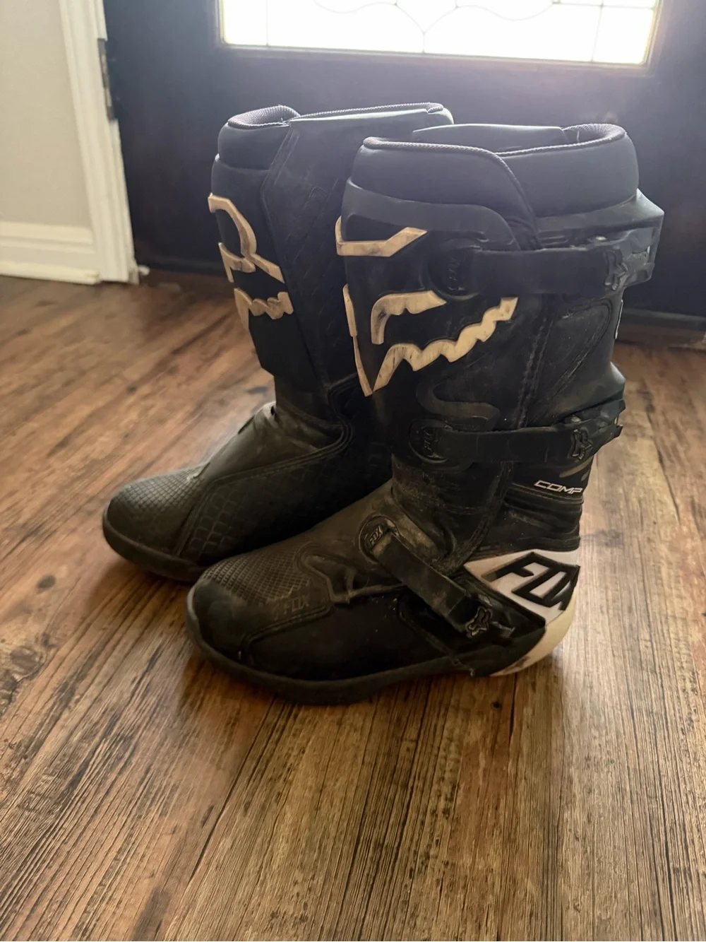 Fox Kids Black and White Motocross Boots